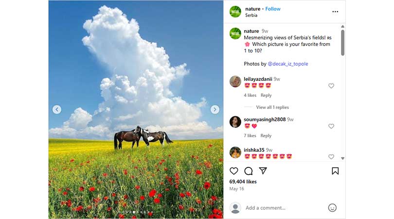 在您的桌面浏览器中浏览到 Instagram 帖子。